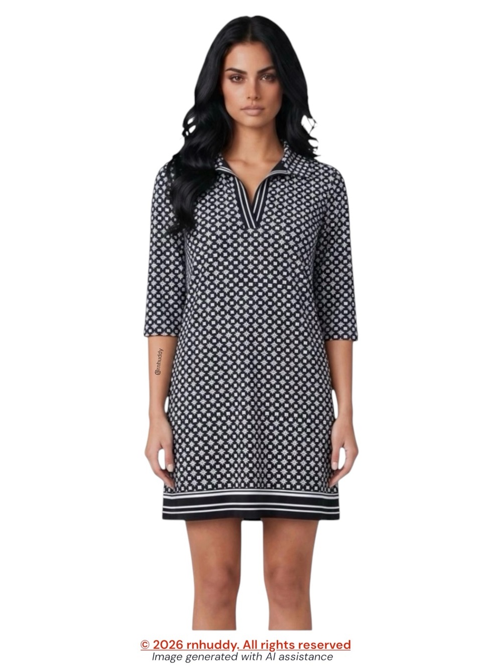 Max Edition M geometric shape 3/4 sleeve dress